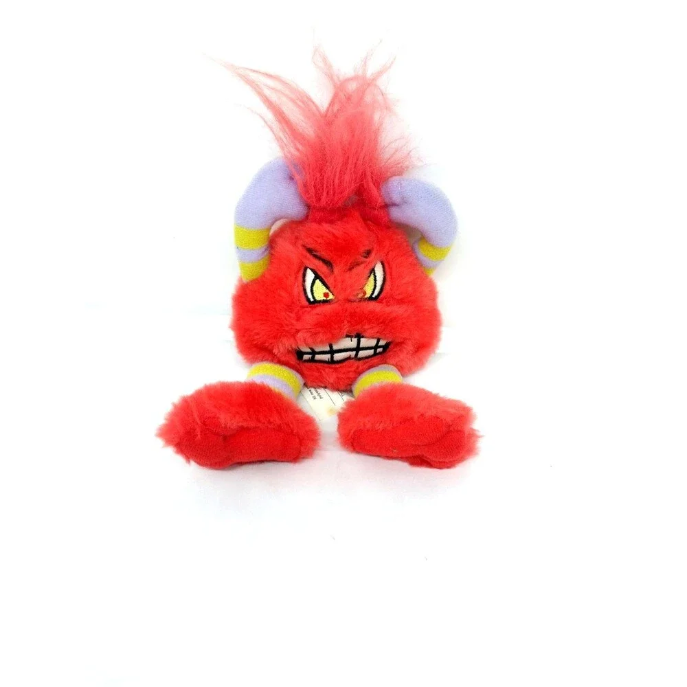 Vintage 1998 Silly Slammers Bean Bag Plush Fitz Red Furry Monster No Sound